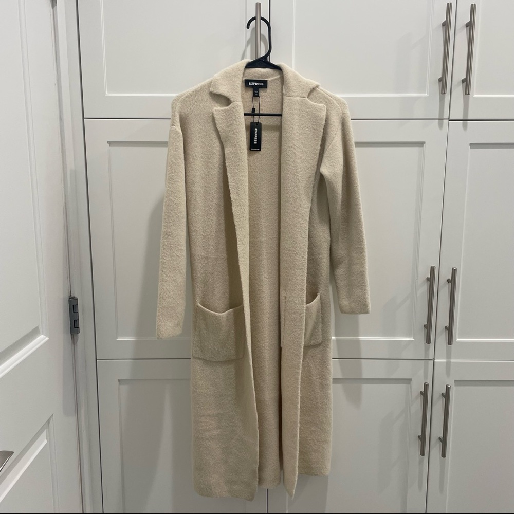 BNWT EXPRESS COZY NOTCH COLLAR DUSTER CARDIGAN